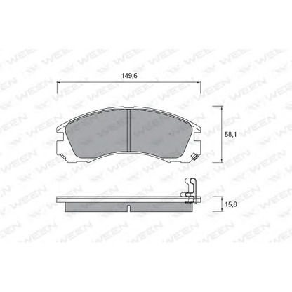 Photo Brake Pad Set, disc brake WEEN 1512194