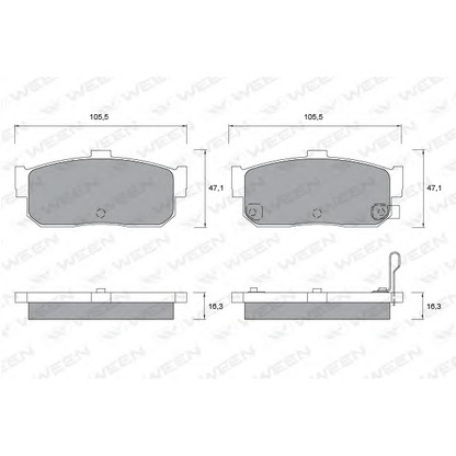 Фото Комплект тормозных колодок, дисковый тормоз WEEN 1512251