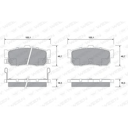 Photo Brake Pad Set, disc brake WEEN 1512604