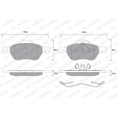 Photo Brake Pad Set, disc brake WEEN 1511337