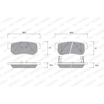 Фото Комплект тормозных колодок, дисковый тормоз WEEN 1511132