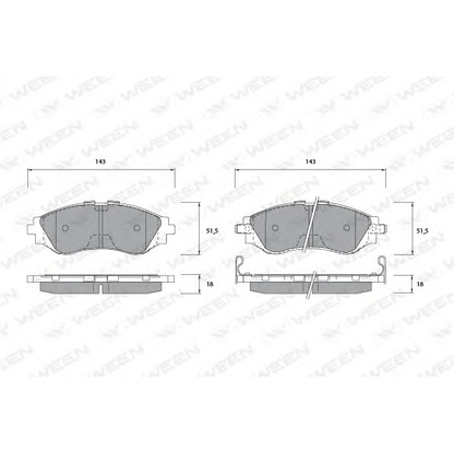 Photo Brake Pad Set, disc brake WEEN 1511194