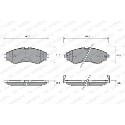 Photo Brake Pad Set, disc brake WEEN 1511180