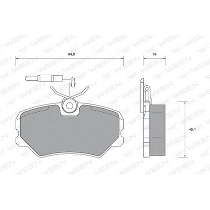 Фото Комплект тормозных колодок, дисковый тормоз WEEN 1511439