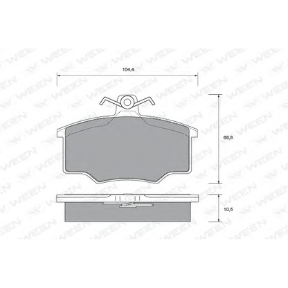 Photo Kit de plaquettes de frein, frein à disque WEEN 1511471