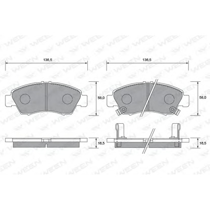 Photo Brake Pad Set, disc brake WEEN 1511365