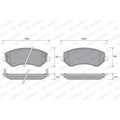 Photo Brake Pad Set, disc brake WEEN 1511510