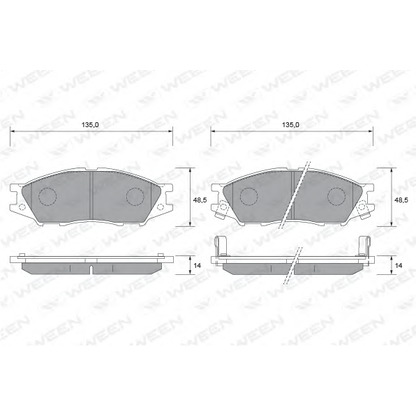 Photo Brake Pad Set, disc brake WEEN 1511378