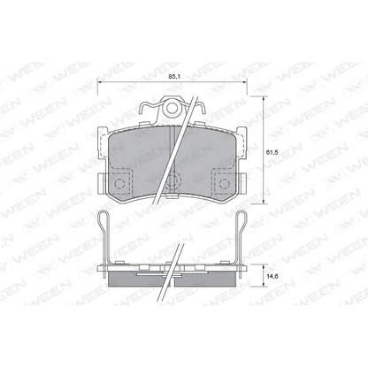 Photo Kit de plaquettes de frein, frein à disque WEEN 1511690