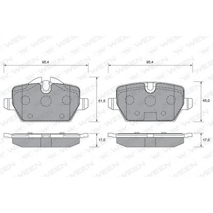 Фото Комплект тормозных колодок, дисковый тормоз WEEN 1511987