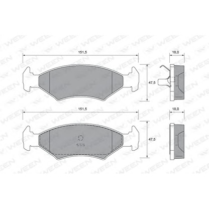 Фото Комплект тормозных колодок, дисковый тормоз WEEN 1512065