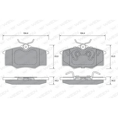 Foto Kit pastiglie freno, Freno a disco WEEN 1512680