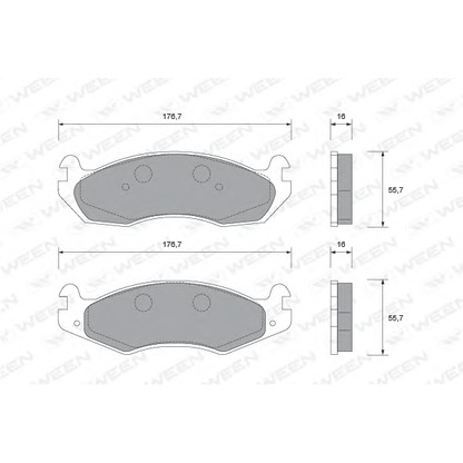 Фото Комплект тормозных колодок, дисковый тормоз WEEN 1511713