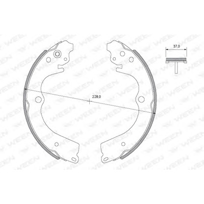 Photo Brake Shoe Set, parking brake WEEN 1522059