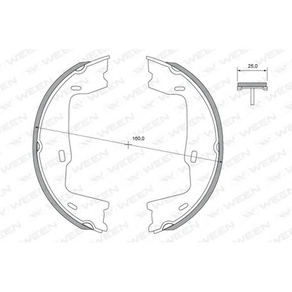 Photo Brake Shoe Set, parking brake WEEN 1522306