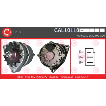 Foto Alternador CASCO CAL10118AS