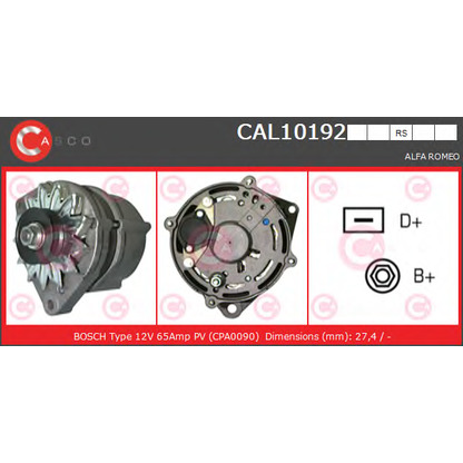 Zdjęcie Alternator CASCO CAL10192RS