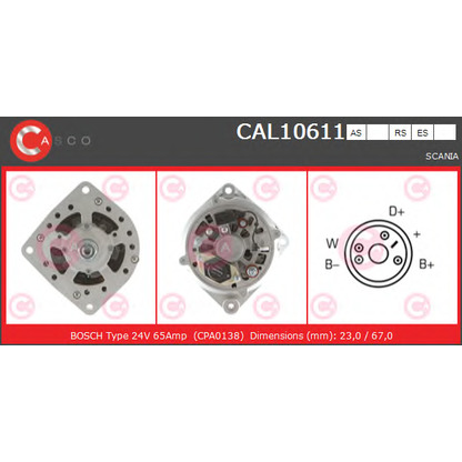 Foto Alternatore CASCO CAL10611RS