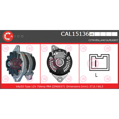 Zdjęcie Alternator CASCO CAL15136AS