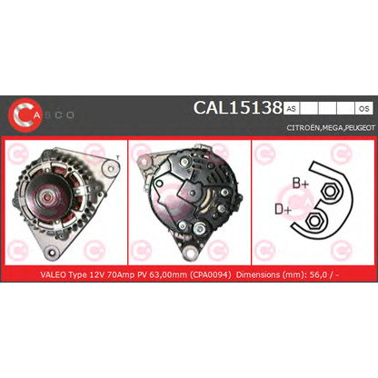 Foto Alternatore CASCO CAL15138AS