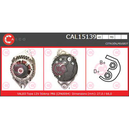 Zdjęcie Alternator CASCO CAL15139AS