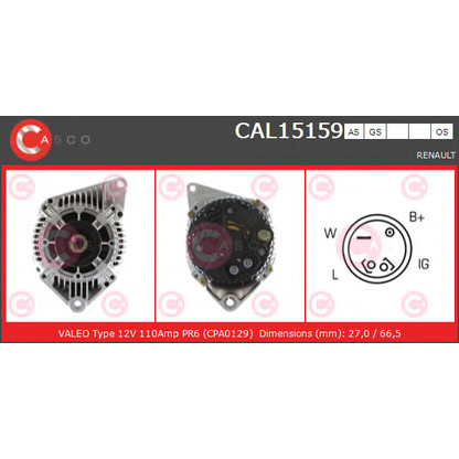 Zdjęcie Alternator CASCO CAL15159AS