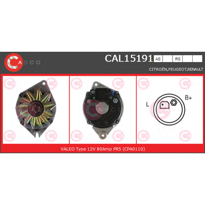 Zdjęcie Alternator CASCO CAL15191AS