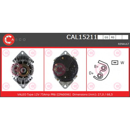 Zdjęcie Alternator CASCO CAL15211RS