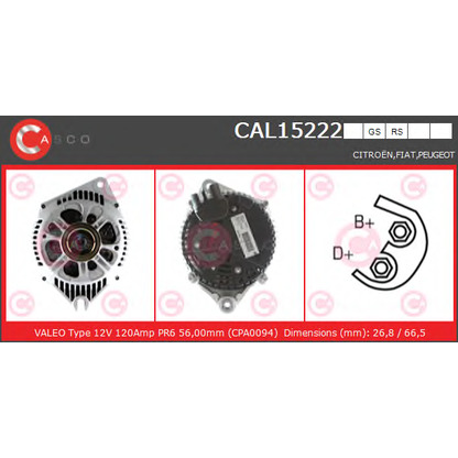 Foto Alternador CASCO CAL15222GS