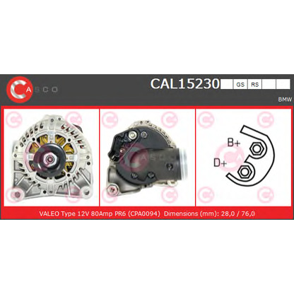 Foto Alternatore CASCO CAL15230RS