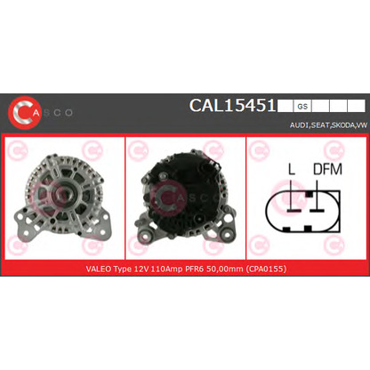 Zdjęcie Alternator CASCO CAL15451GS