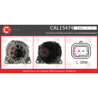 Zdjęcie Alternator CASCO CAL15474GS