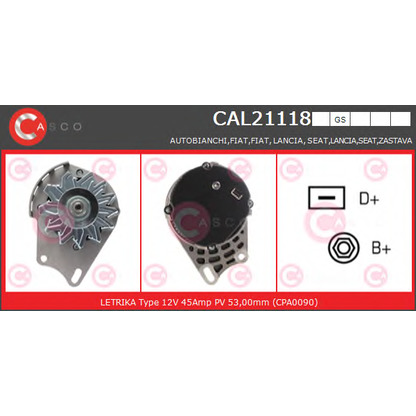 Foto Alternatore CASCO CAL21118GS