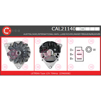 Zdjęcie Alternator CASCO CAL21140GS