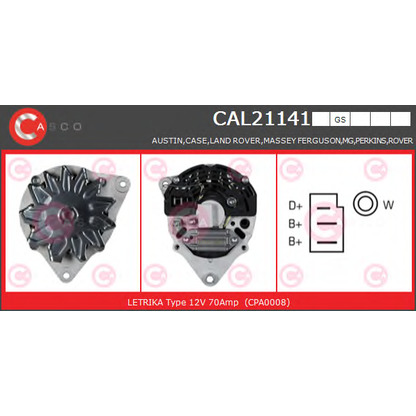 Zdjęcie Alternator CASCO CAL21141GS