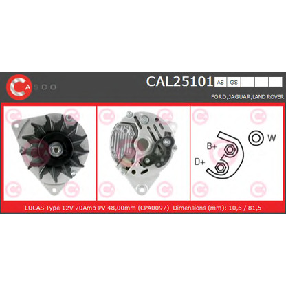 Photo Alternator CASCO CAL25101GS