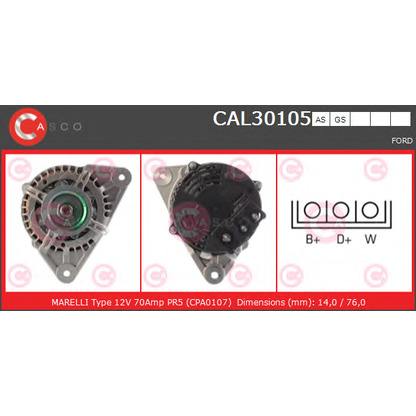 Zdjęcie Alternator CASCO CAL30105GS