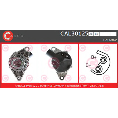 Foto Alternador CASCO CAL30125AS