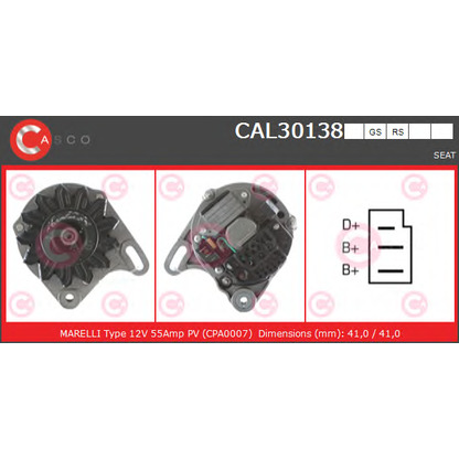 Photo Alternator CASCO CAL30138GS