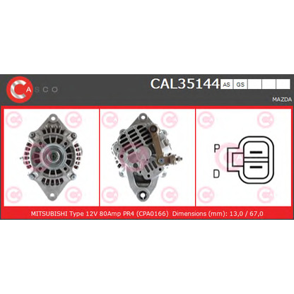 Zdjęcie Alternator CASCO CAL35144AS