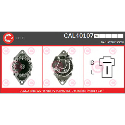 Foto Alternador CASCO CAL40107AS