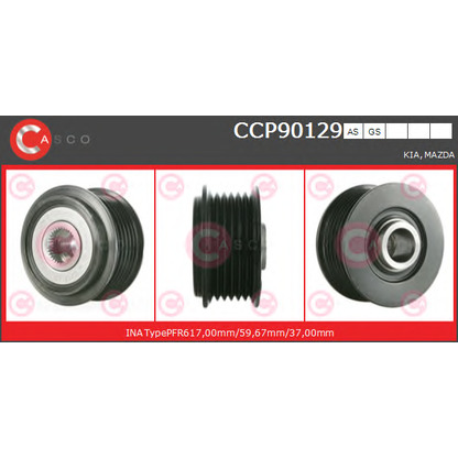 Zdjęcie Koło pasowe,  alternator CASCO CCP90129GS