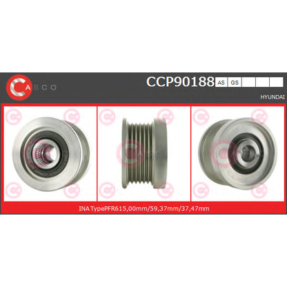 Zdjęcie Koło pasowe,  alternator CASCO CCP90188GS