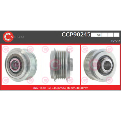 Zdjęcie Koło pasowe,  alternator CASCO CCP90245GS