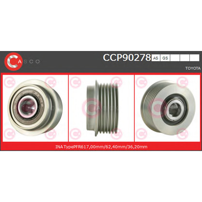 Zdjęcie Koło pasowe,  alternator CASCO CCP90278GS