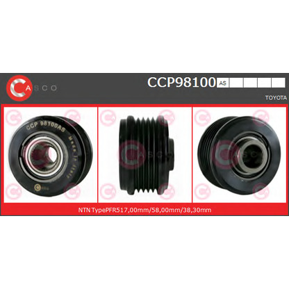 Foto Puleggia cinghia, Alternatore CASCO CCP98100AS