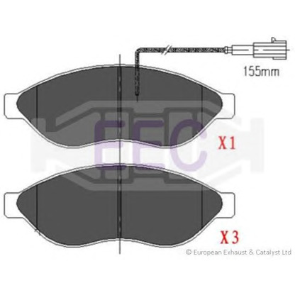 Photo Kit de plaquettes de frein, frein à disque EEC BRP1567