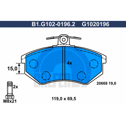 Photo Brake Pad Set, disc brake GALFER B1G10201962