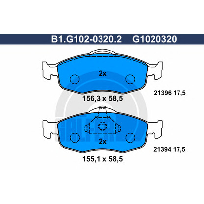 Photo Brake Pad Set, disc brake GALFER B1G10203202