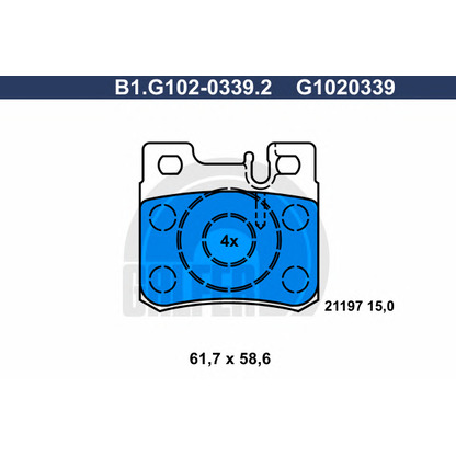 Photo Kit de plaquettes de frein, frein à disque GALFER B1G10203392